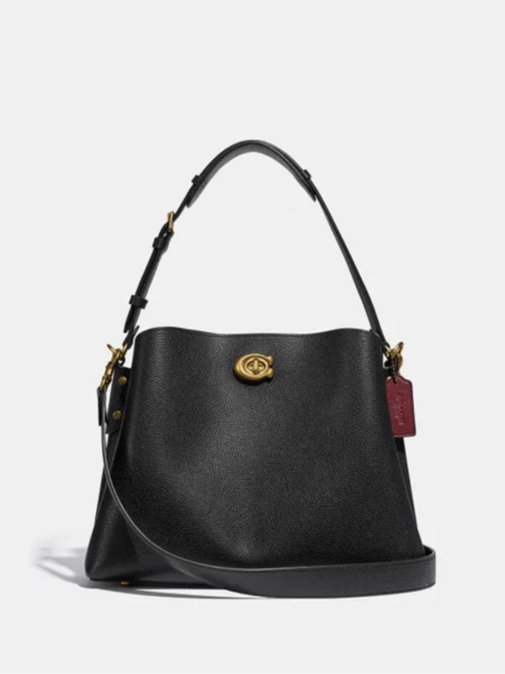 COACH Willow Black Shoulder Bucket Bag! Like new! Used once. 2 removable straps.